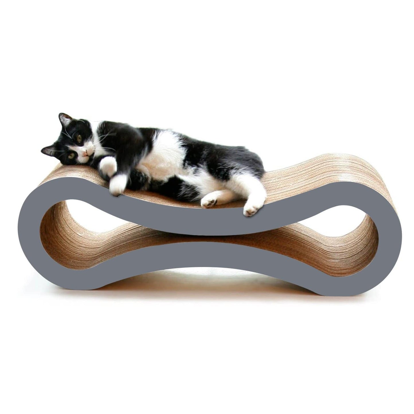 Infinity Lounge Cat Scratcher in White and Storm Grey