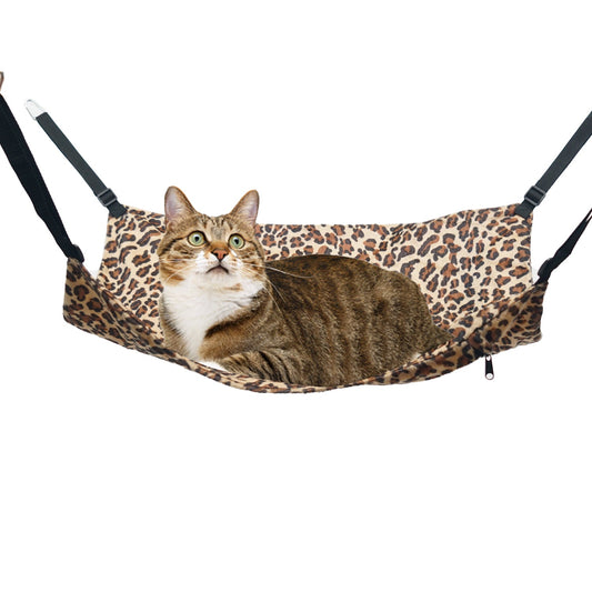 Cat Hammock Warm Fleece Bed - Hanging Pet Nest for Kittens & Puppies, Cage Rest Swing Toy