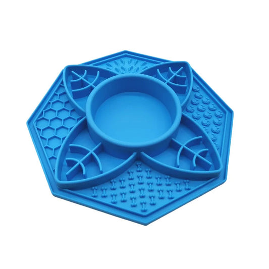 Flower Mandala Slow Feeder Lick Mat Bowl in four colours