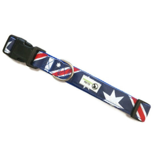 Australian Flag Dog Collar - Available in Sizes XS to XL at Moondidley Pets