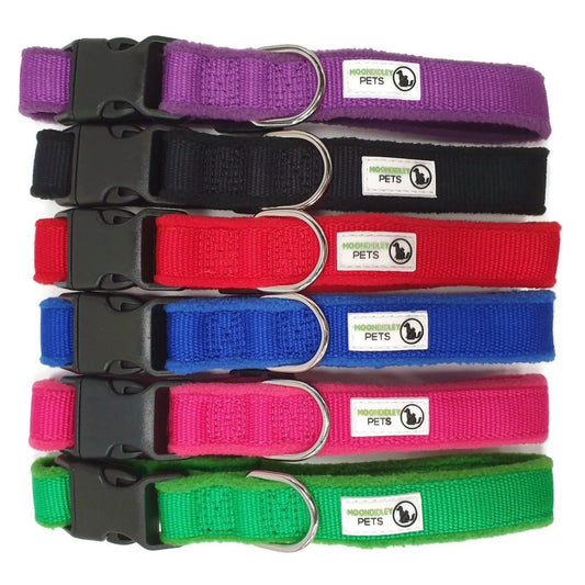 Moondidley Pets: 100% Pure Bamboo Fiber Dog Collar with Fleece Lining or Plastic Buckle