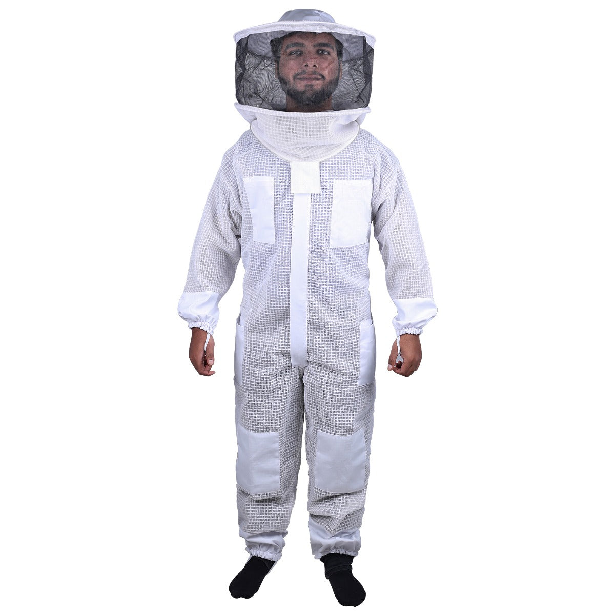 3-Layer Mesh Beekeeping Suit with Ventilated Round Head Veil – Ultra Cool Protective Gear, Sizes S to 5XL