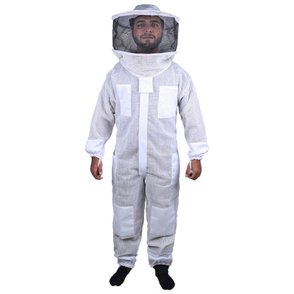 3-Layer Mesh Beekeeping Suit with Ventilated Round Head Veil – Ultra Cool Protective Gear, Sizes S to 5XL