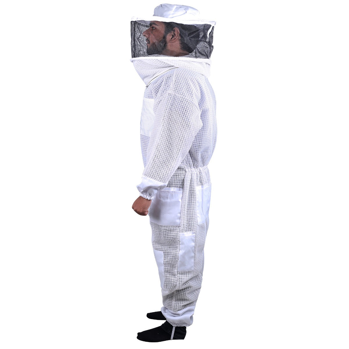 3-Layer Mesh Beekeeping Suit with Ventilated Round Head Veil – Ultra Cool Protective Gear, Sizes S to 5XL