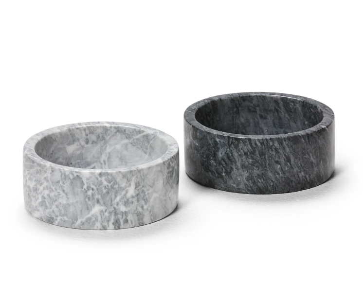 Snooza – Marble Pet Bowl – Charcoal