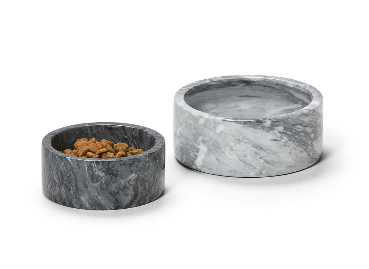 Snooza – Marble Pet Bowl – Charcoal