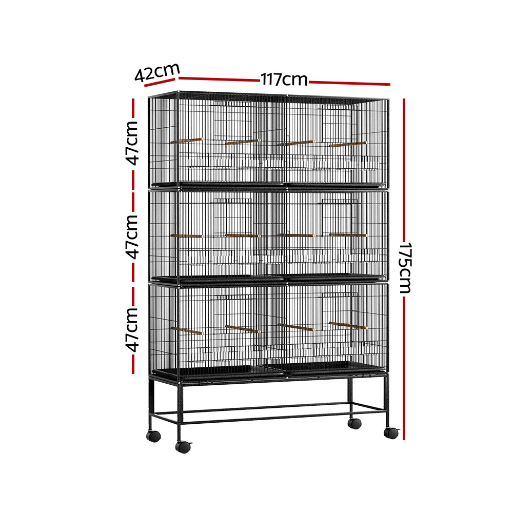 i.Pet Bird Cage Large Aviary Cages Galvanised Parrot Stand Alone Wheels 175cm