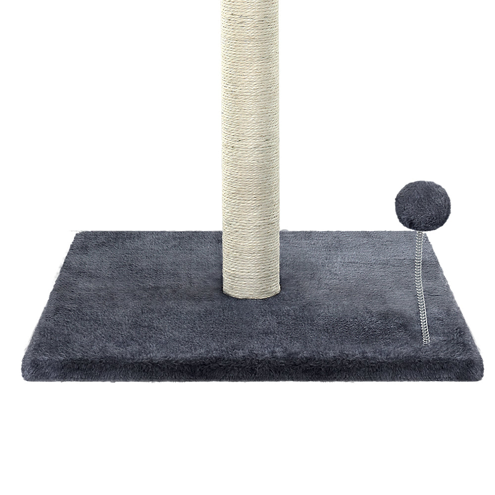 Upgrade Your Cat's Playtime with i.Pet's 105cm Grey Cat Tree Scratching Post with Hanging Toy