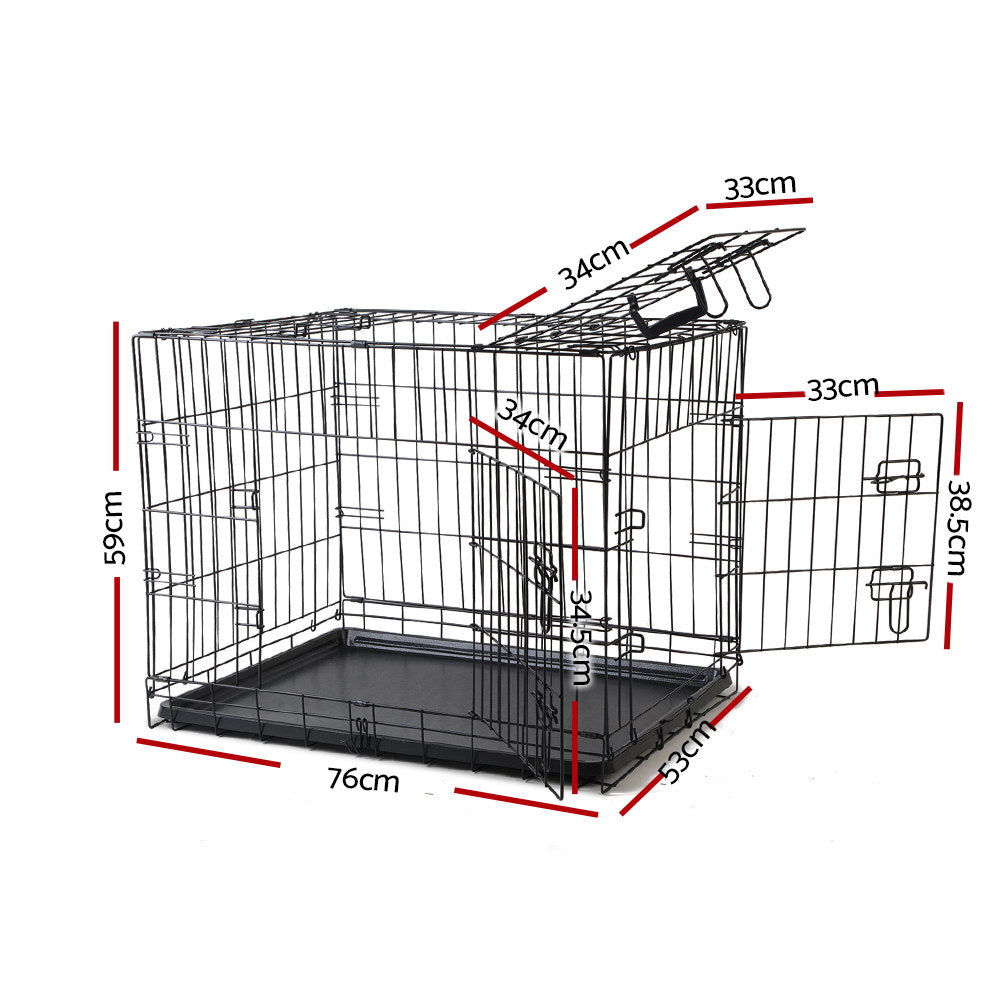 Metal Foldable Pet Cages - Black 48", 42", 36", 30"