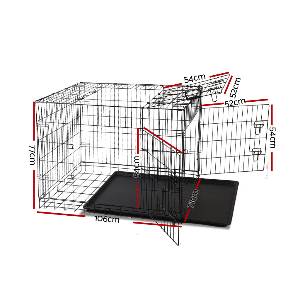 Metal Foldable Pet Cages - Black 48", 42", 36", 30"