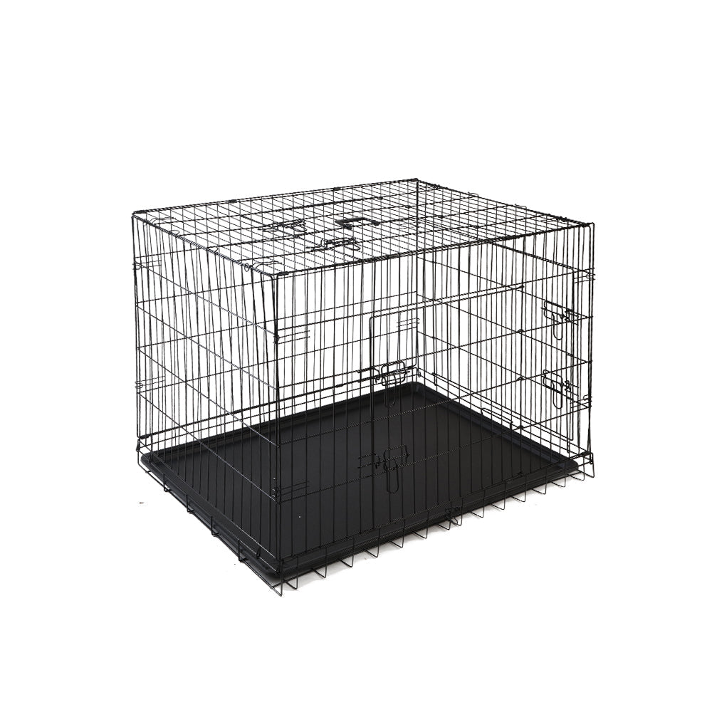 Metal Foldable Pet Cages - Black 48", 42", 36", 30"