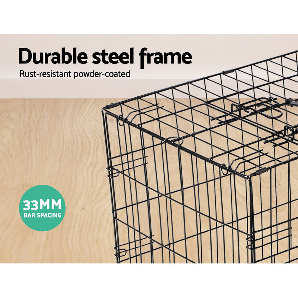 Metal Foldable Pet Cages - Black 48", 42", 36", 30"