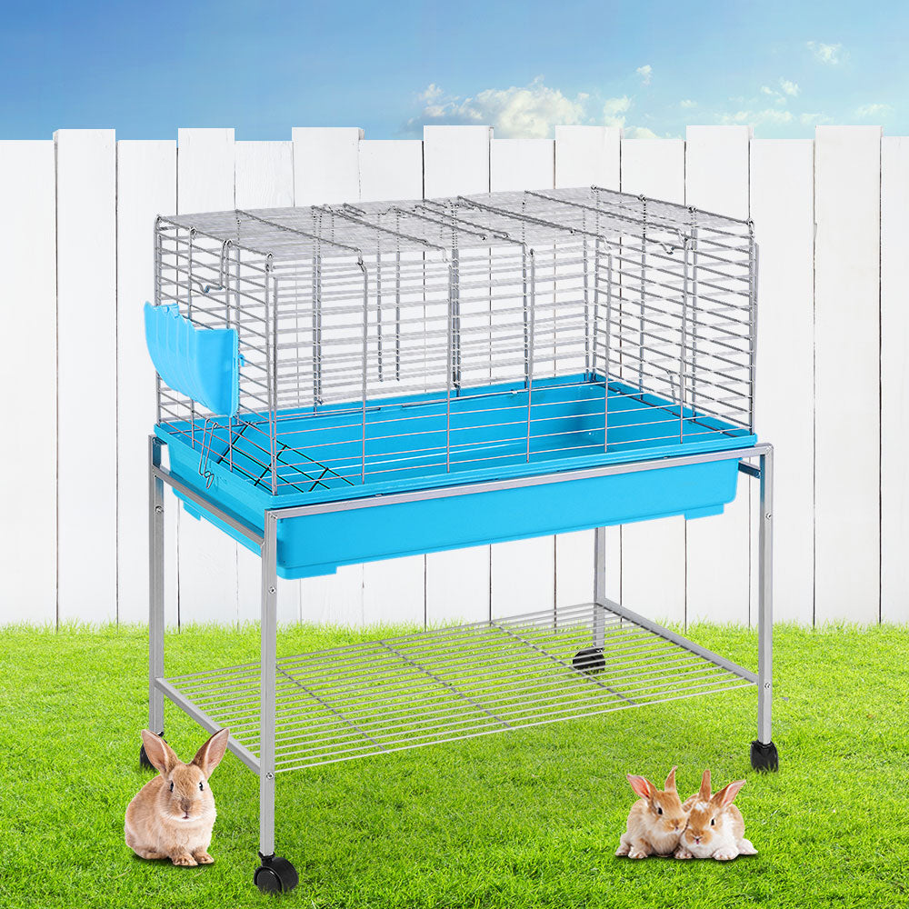 i.Pet Rabbit Cage Hutch Cages Indoor Hamster Enclosure Carrier Bunny Blue