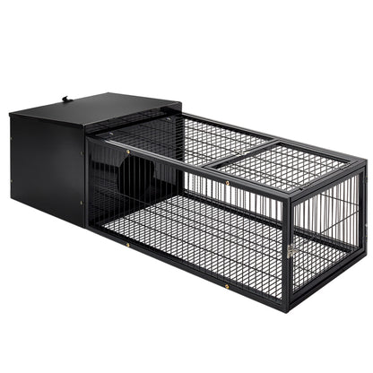 i.Pet Rabbit Cage Hutch - Indoor/Outdoor Hamster Enclosure Metal Carrier, 122/162CM Length