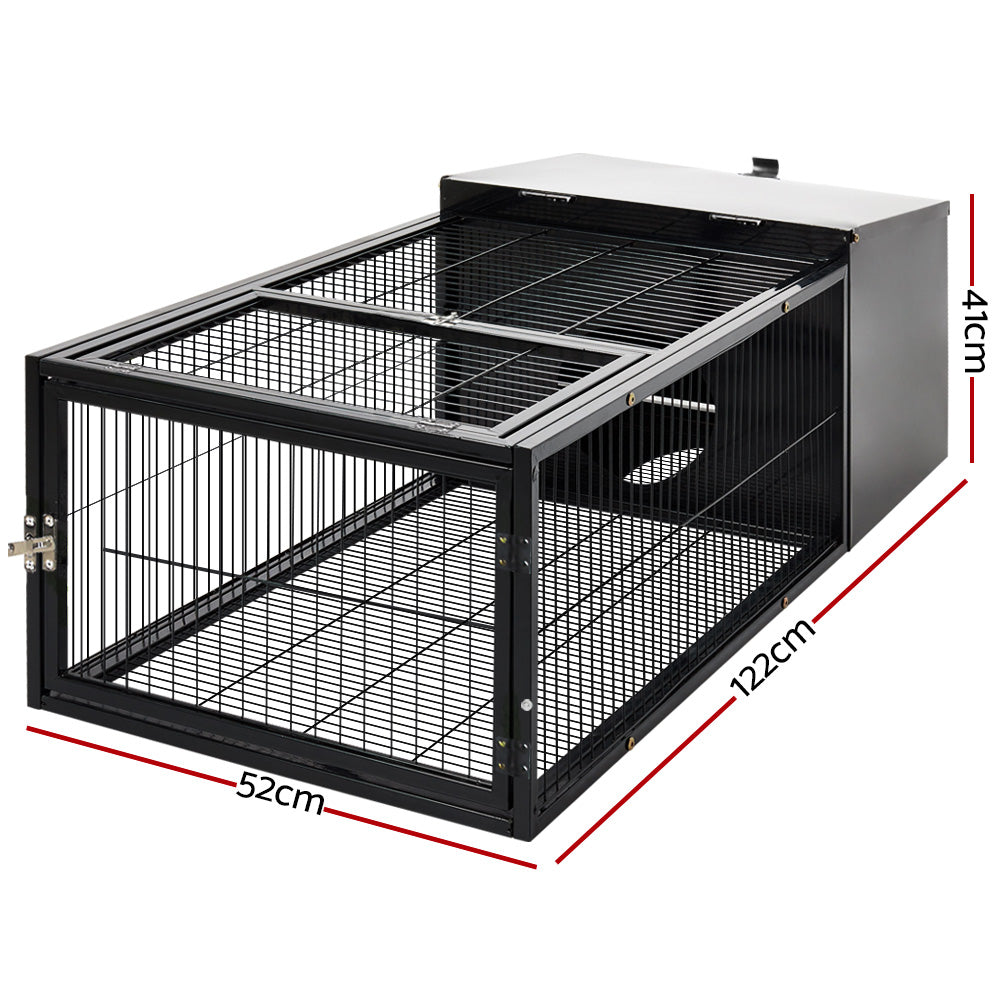 i.Pet Rabbit Cage Hutch - Indoor/Outdoor Hamster Enclosure Metal Carrier, 122/162CM Length