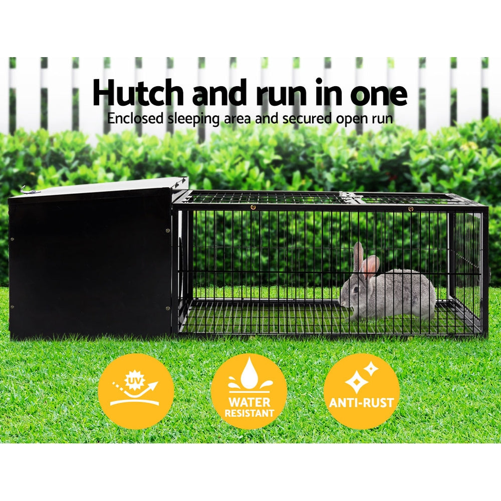 i.Pet Rabbit Cage Hutch - Indoor/Outdoor Hamster Enclosure Metal Carrier, 122/162CM Length