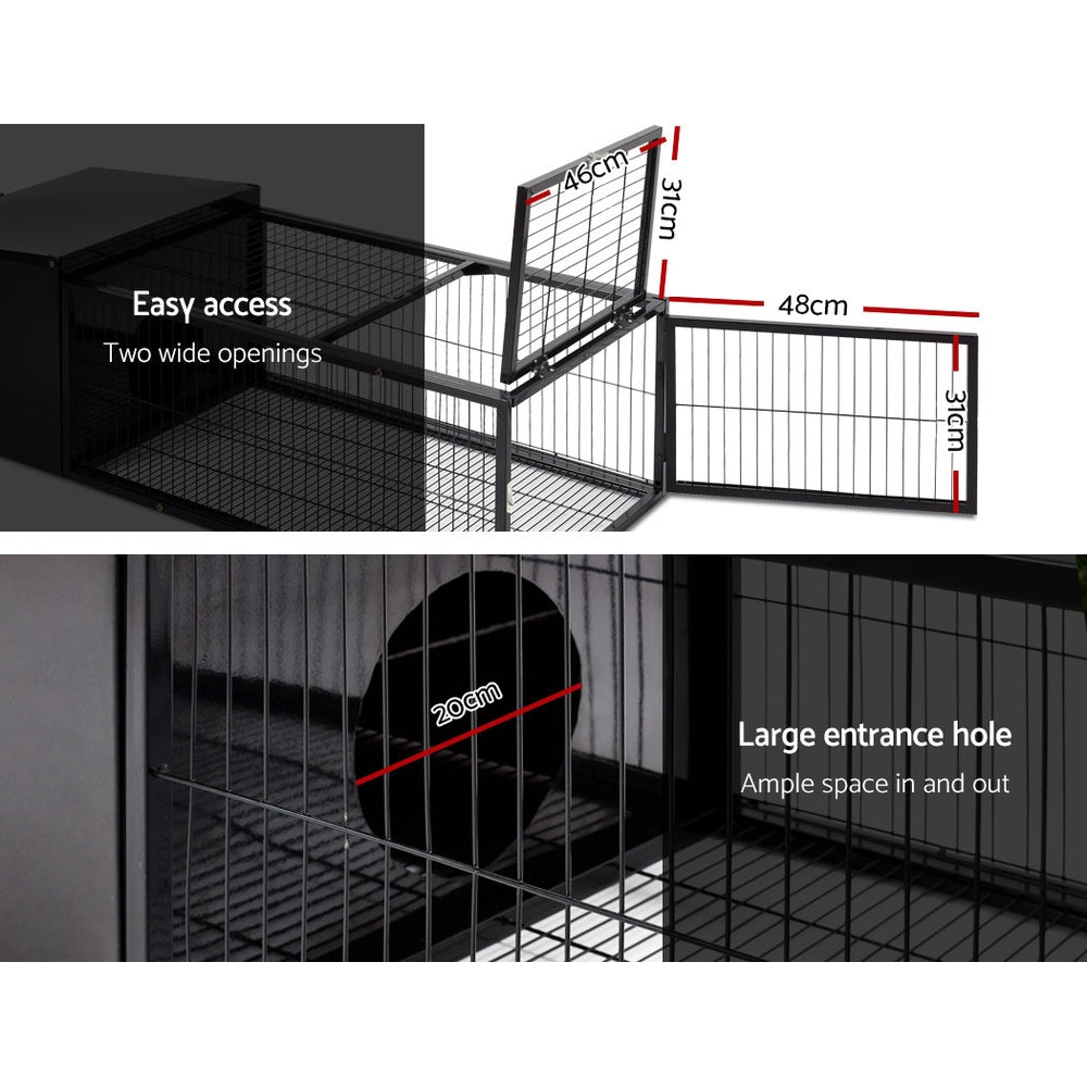 i.Pet Rabbit Cage Hutch - Indoor/Outdoor Hamster Enclosure Metal Carrier, 122/162CM Length