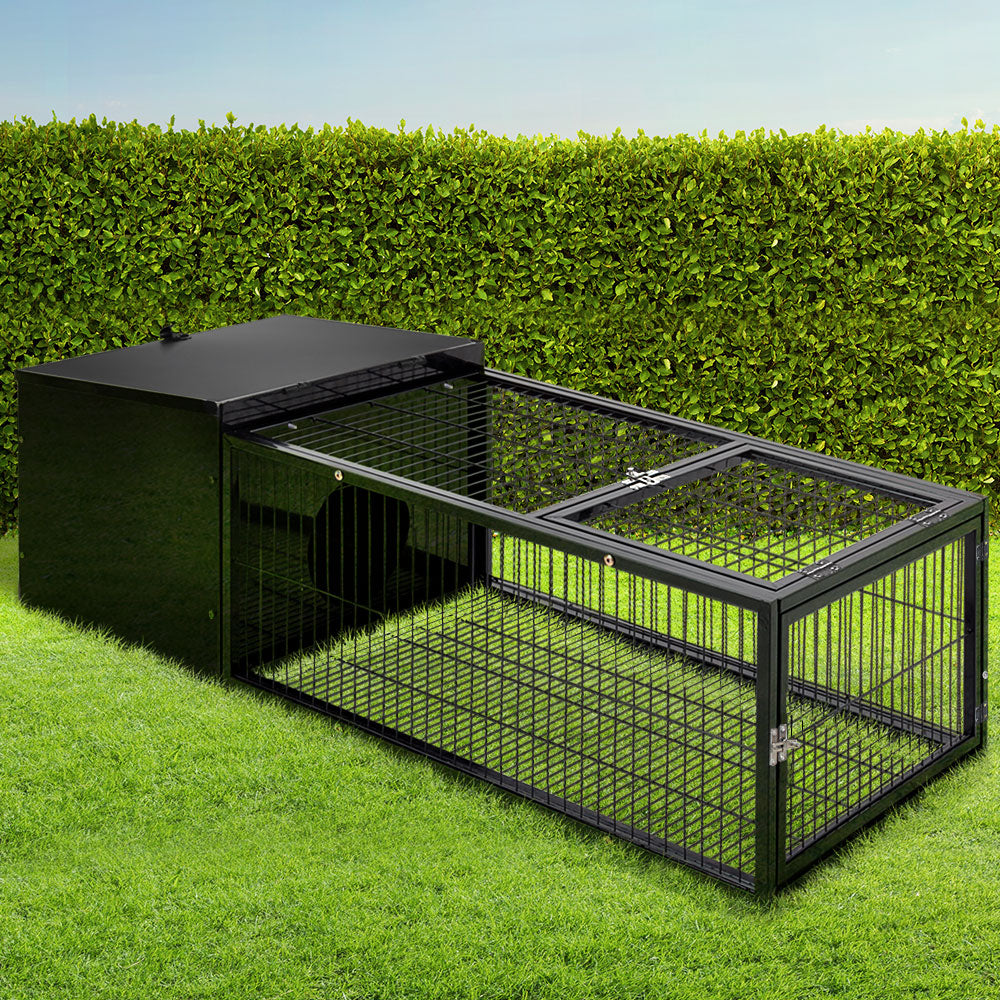 i.Pet Rabbit Cage Hutch - Indoor/Outdoor Hamster Enclosure Metal Carrier, 122/162CM Length