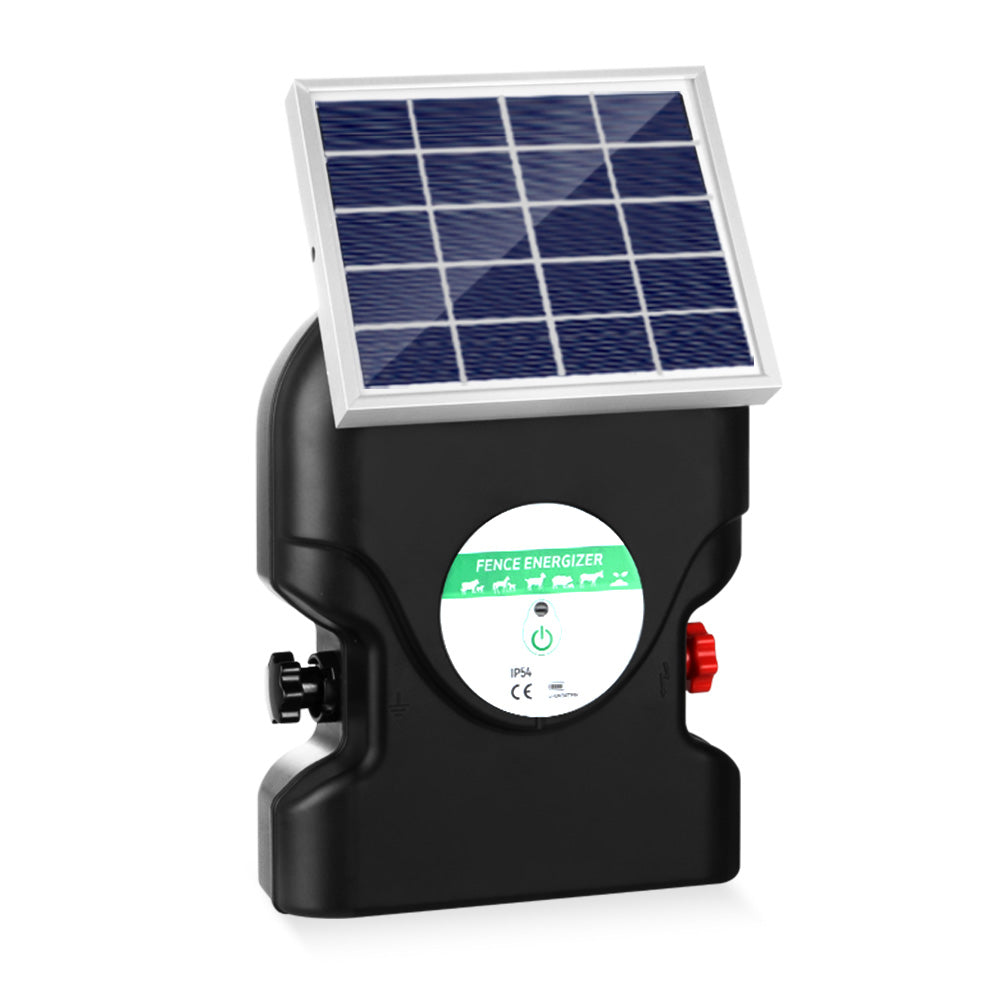 Battery: A device that stores electricity and provides power to the fence energizer charger when the solar panel is not generating enough energy.