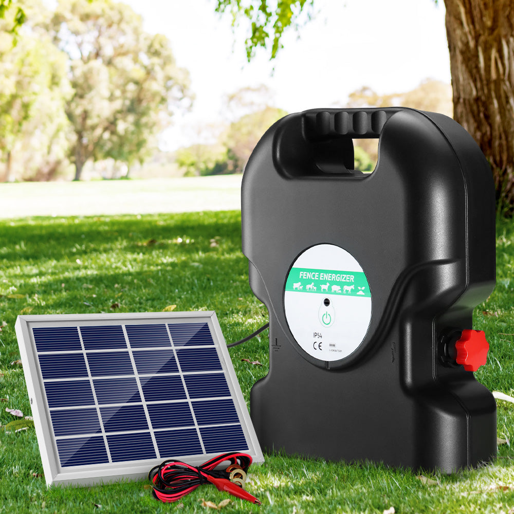 Giantz 20km Solar Electric Fence Energizer Charger - Discharge Energy: 1.2J