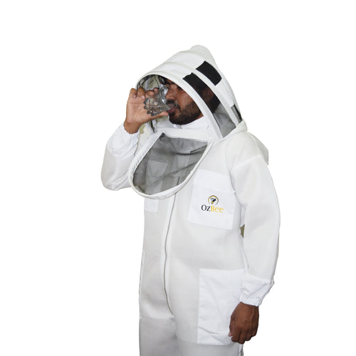 Beekeeping Bee Suit with 2-Layer Mesh Hood: Lightweight and Ultra Cool, Sizes S to 5XL