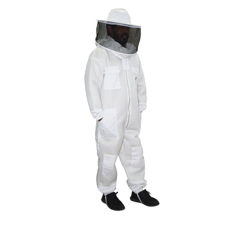 Beekeeping Bee Suit with Round Head 2-Layer Mesh: Ultra Cool & Lightweight - Sizes S to 5XL