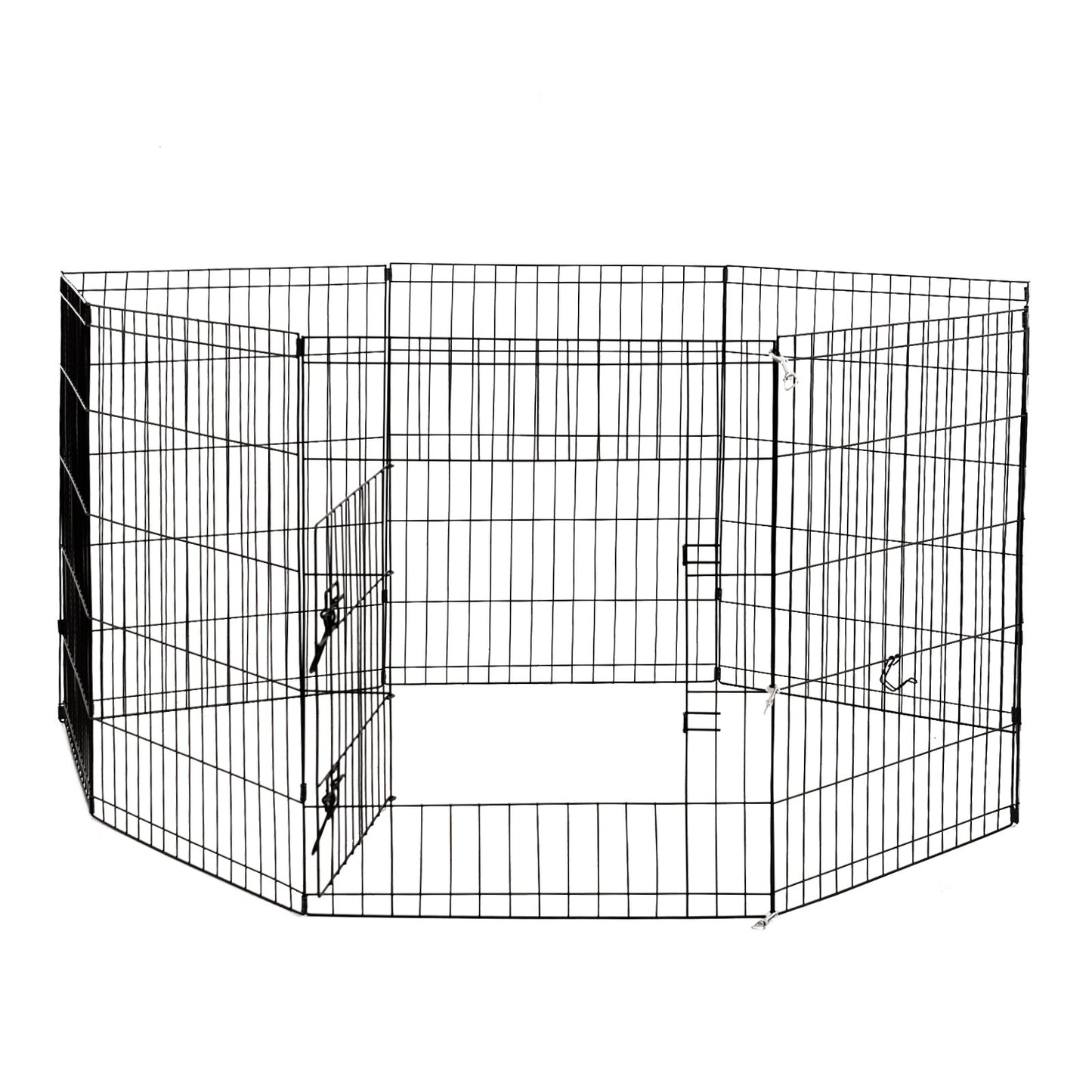 4Paws 8 Panel Playpen Puppy Exercise Fence Cage Enclosure - Black.