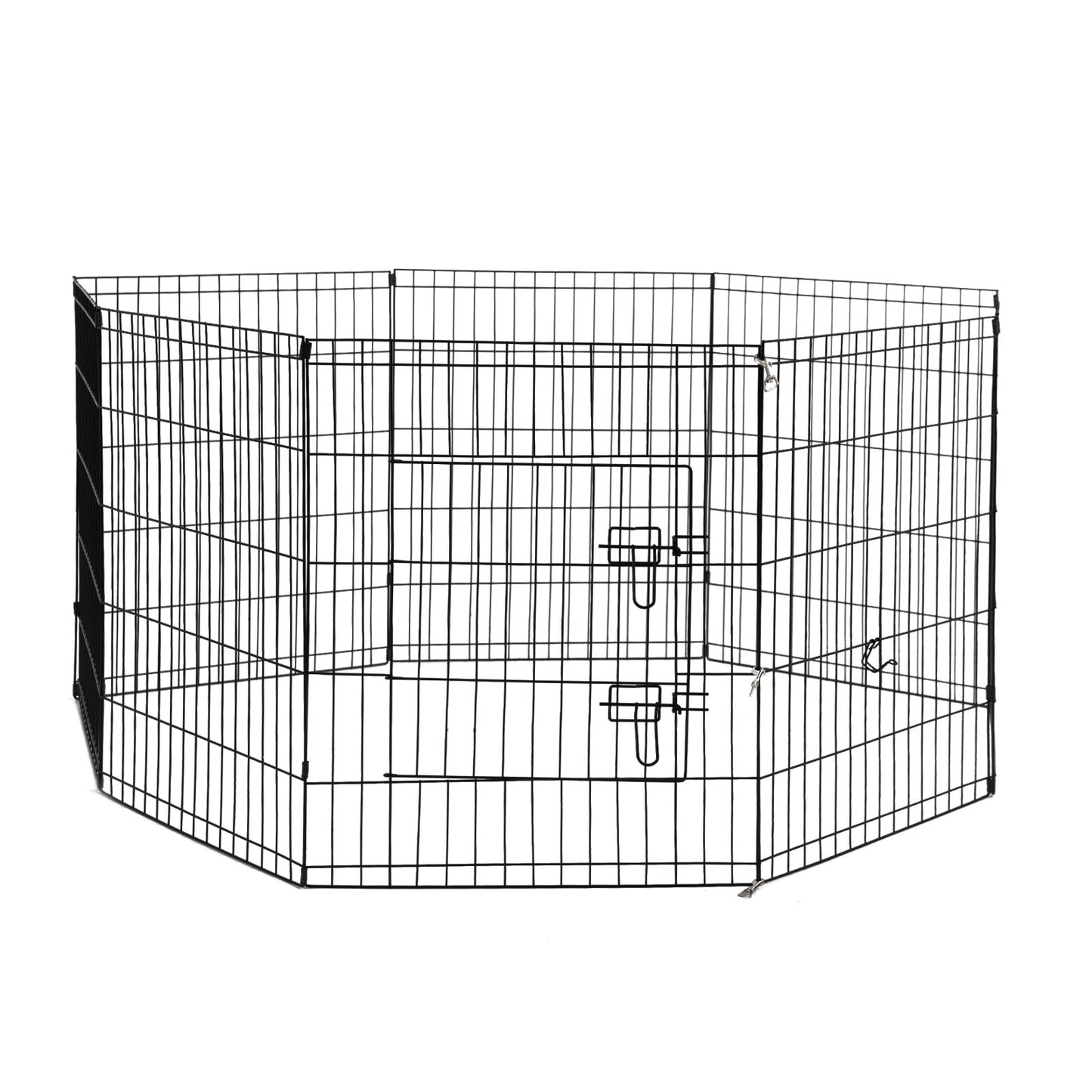 4Paws 8 Panel Playpen Puppy Exercise Fence Cage Enclosure - Black.