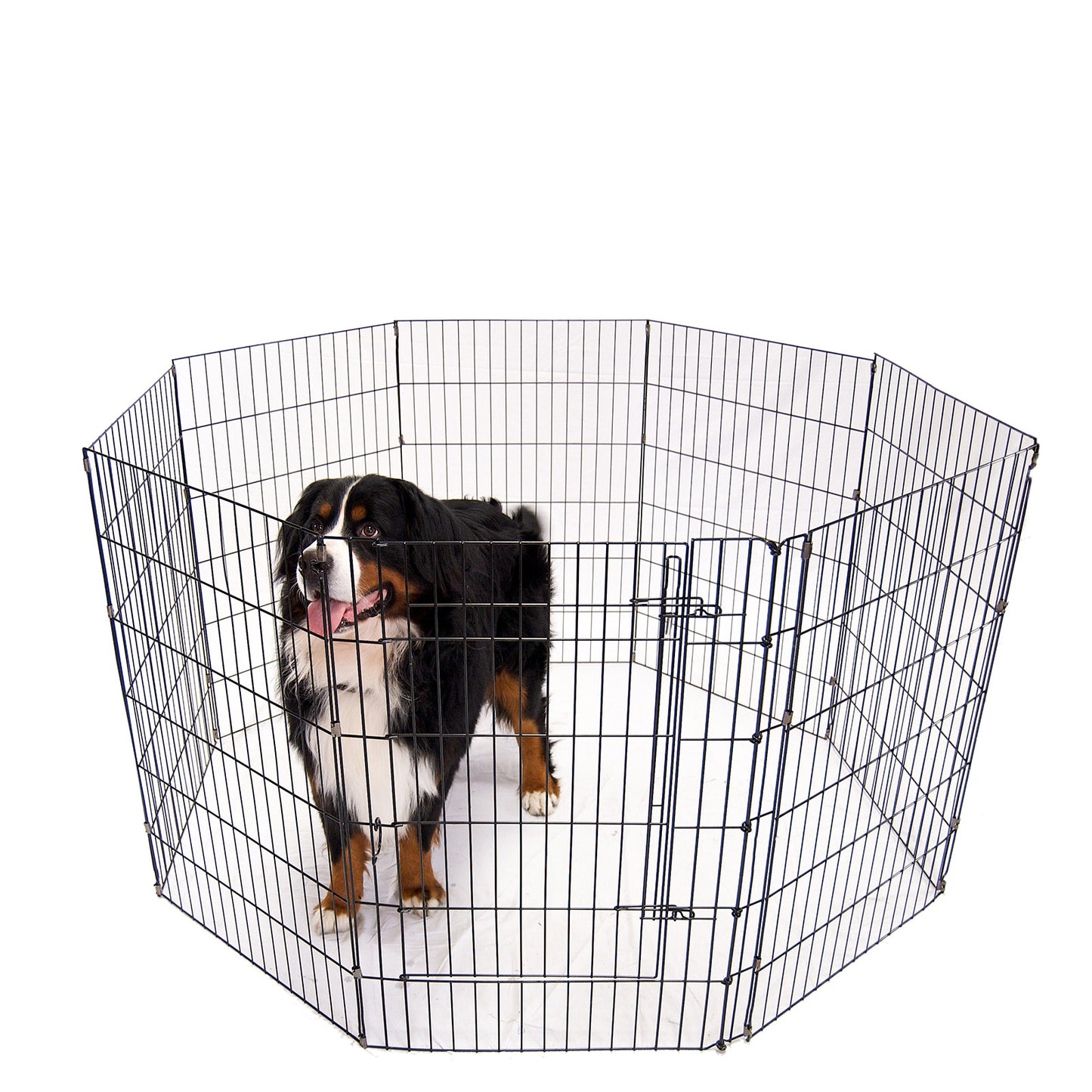 4Paws 8 Panel Playpen Puppy Exercise Fence Cage Enclosure - Black.