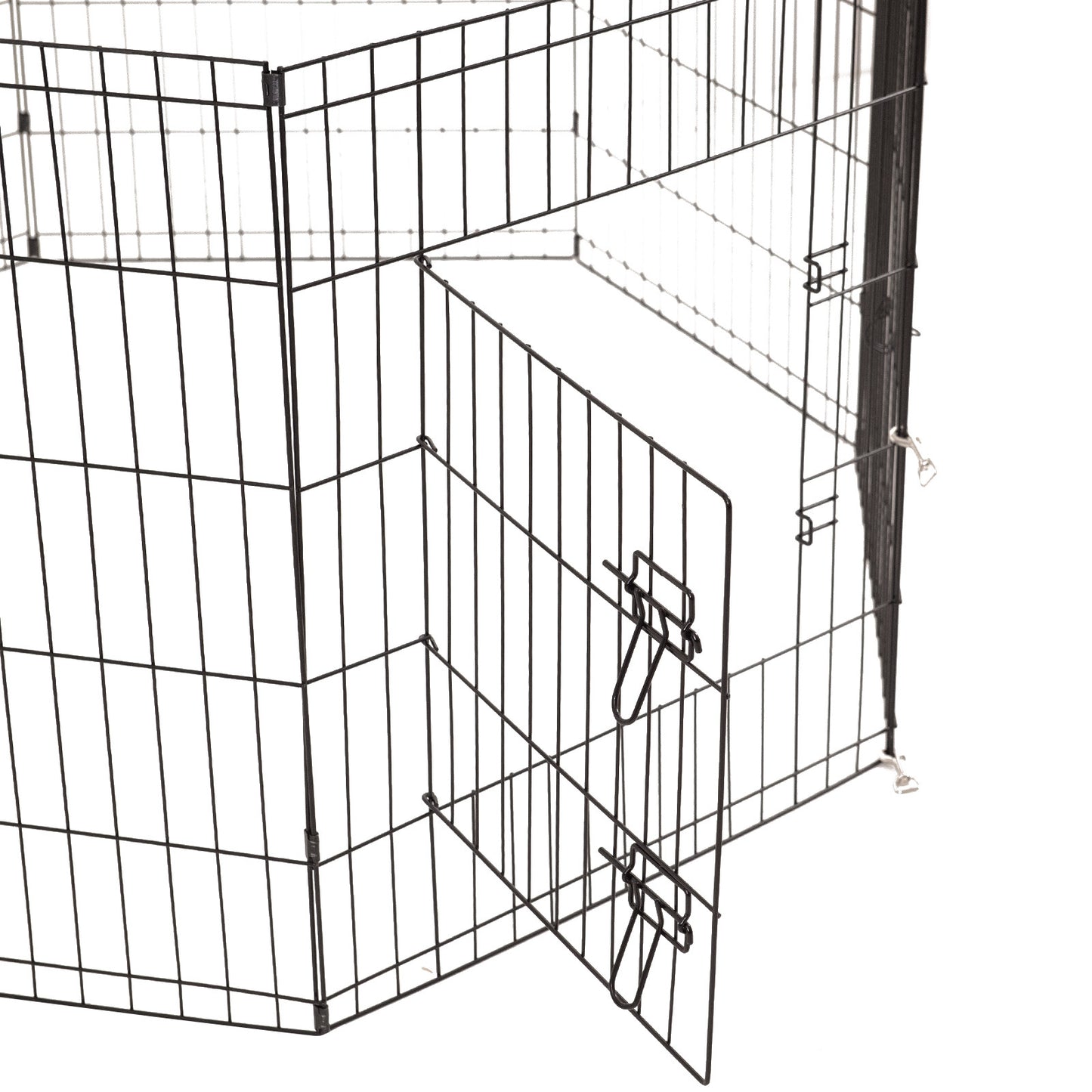 4Paws 8 Panel Playpen Puppy Exercise Fence Cage Enclosure - Black.