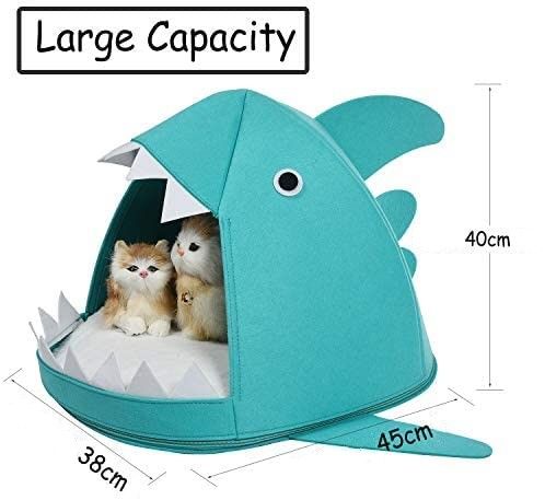 Shark Shape Pet Cave Bed for Cats and Small Dogs