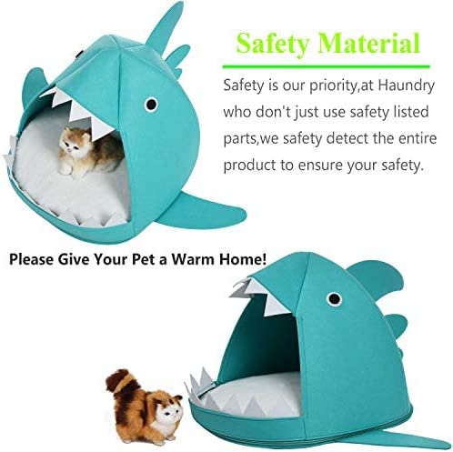 Shark Shape Pet Cave Bed for Cats and Small Dogs