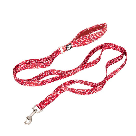 Floral Multi-Handle Leash: Poppy Red and Saxony Blue Varieties