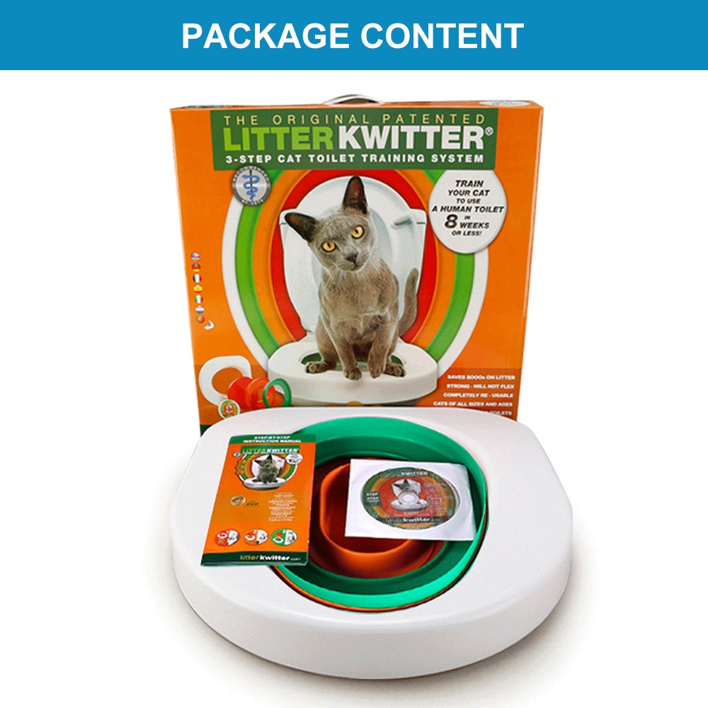 Cat Toilet Training System 3 Step Litter Kwitter Pet Training DVD Instruction