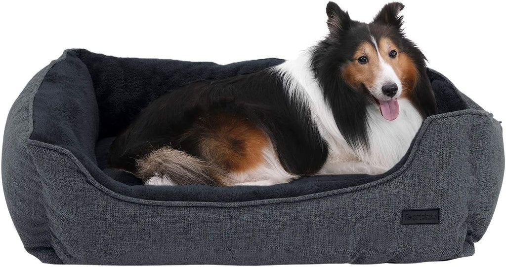 FEANDREA 90cm Dog Sofa Bed with Removable Washable Cover Dark Grey