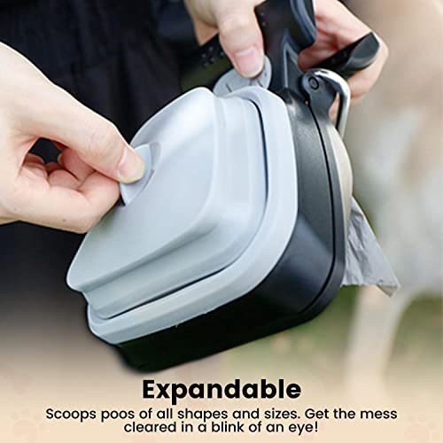 Floofi Portable Pet Pooper Scooper - Medium & Large Sizes (Grey)