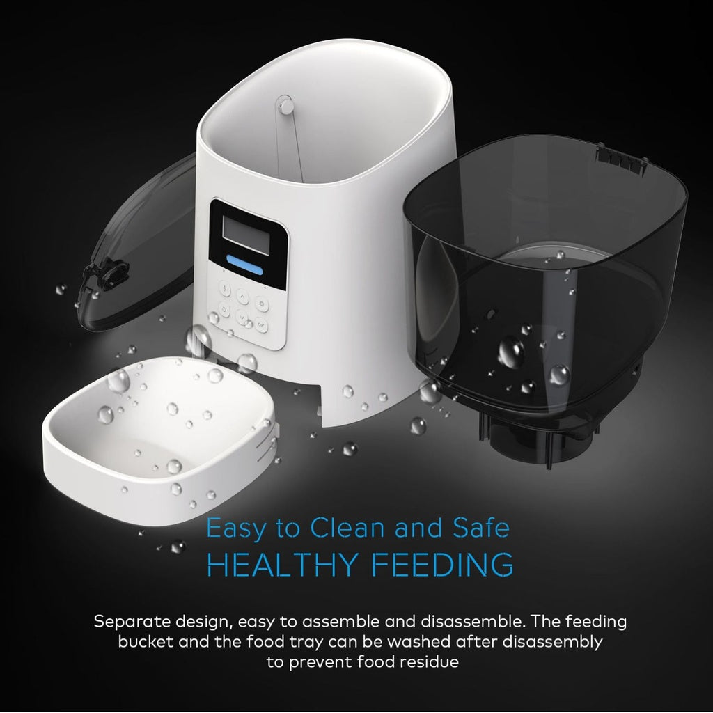 Floofi Smart Pet Feeder with Camera in Black and White Colour