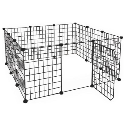 Floofi Small Pet Playpen in Black and White