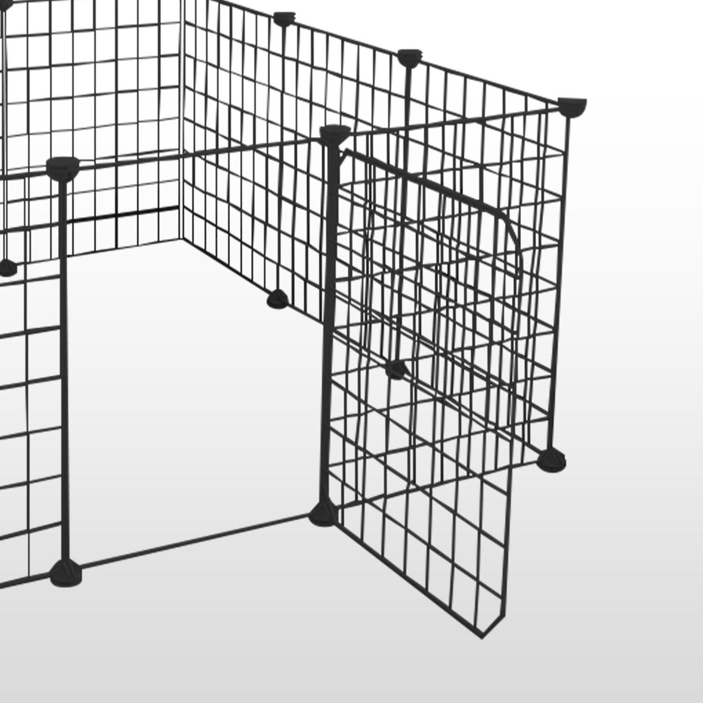 Floofi Small Pet Playpen in Black and White