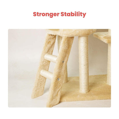 Floofi 138cm 5-Layer Plush Cat Condo Cat Tree