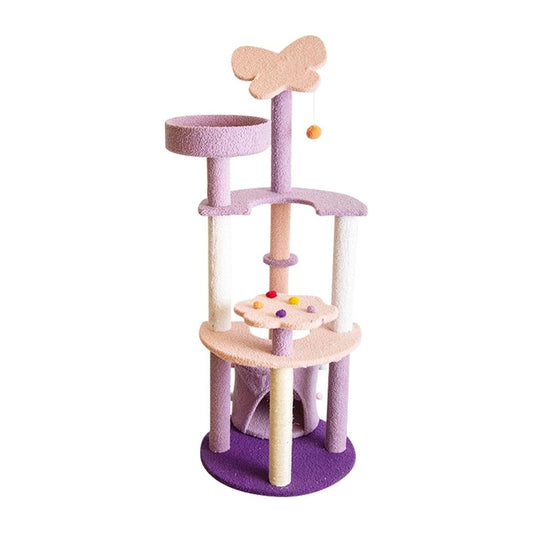 Floofi Cat Condo Cat Trees - 128cm Butterfly Plush (Pink/Purple), 130cm Tanghulu Plush (Red/Yellow), & 143cm Dinosaur (Green)