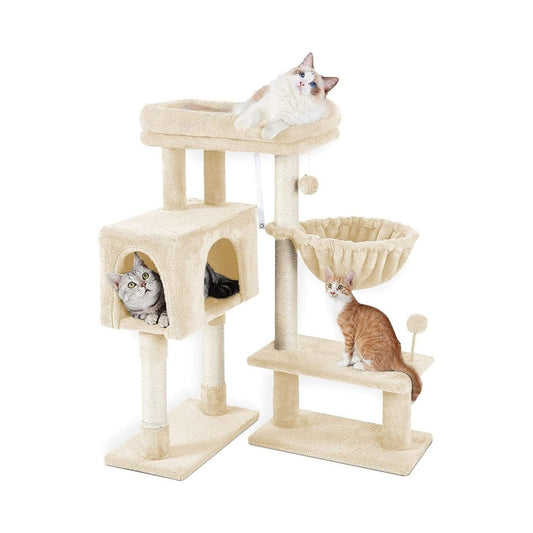 Floofi 97cm Adjustable Base Plush Cat Tree - Available in Multiple Colors