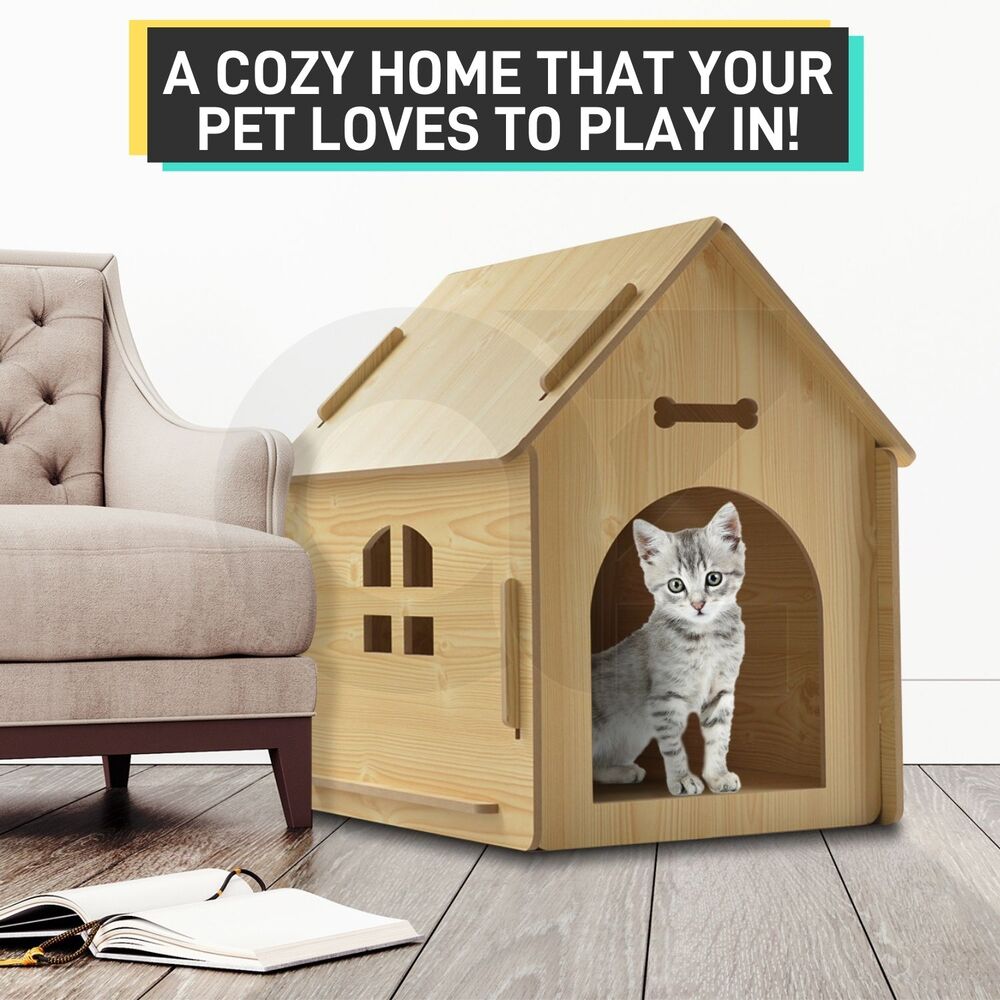 Floofi Wooden Pet House Without Door