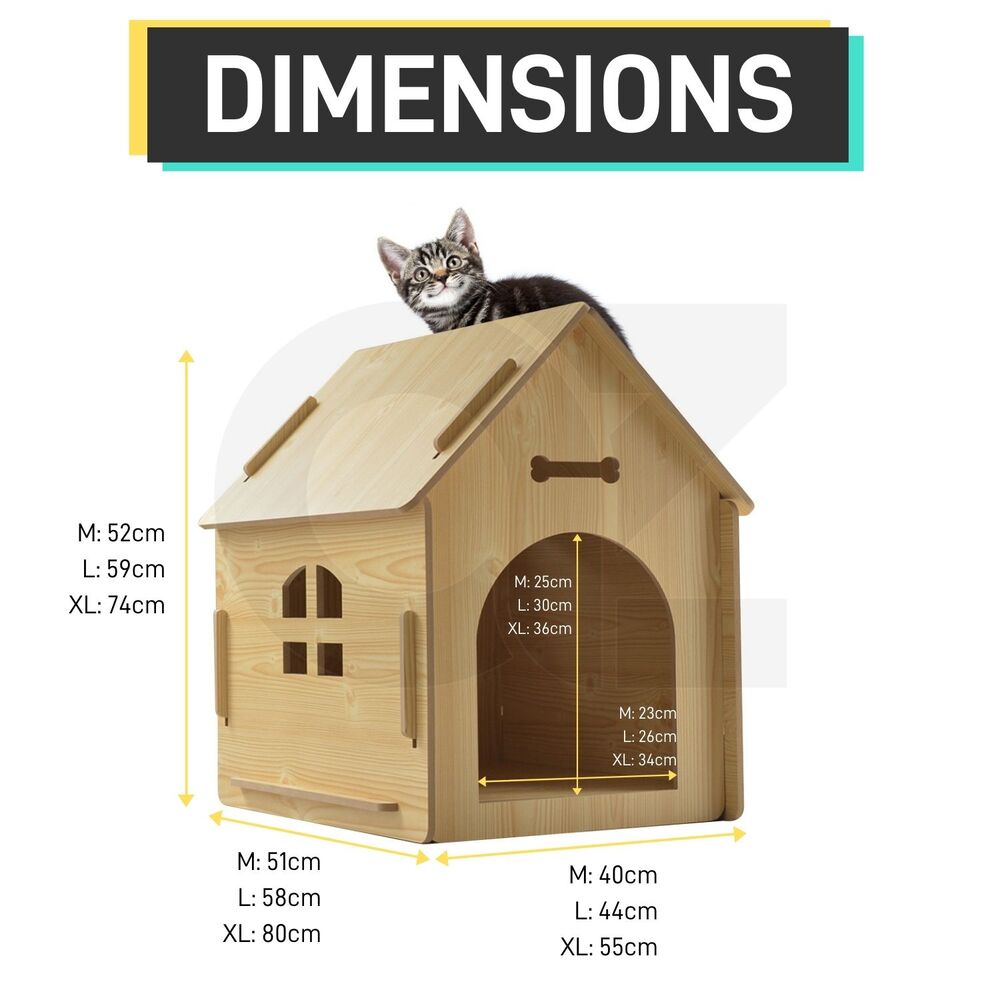 Floofi Wooden Pet House Without Door