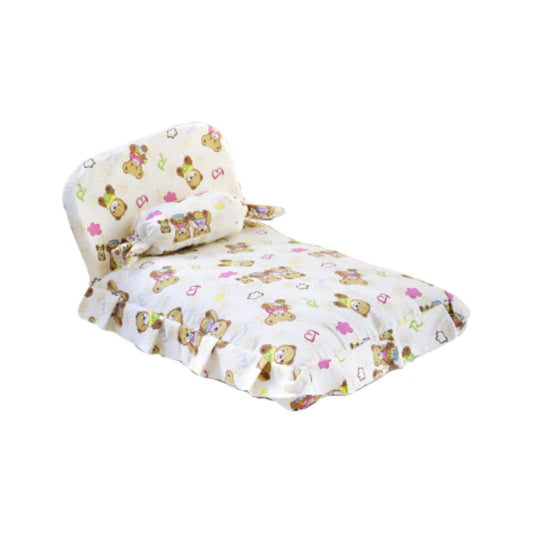 Floofi Pet Bed with Bear/Star Pillow and Quilt - Available in Sizes L and M