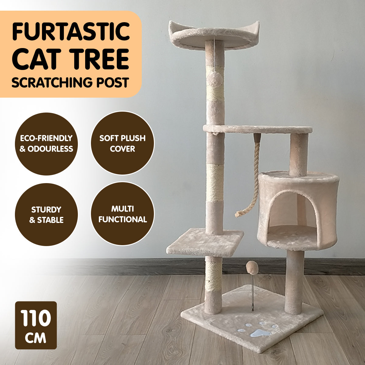 Furtastic Cat Tree Scratching Post - Available in Various Sizes and Colors