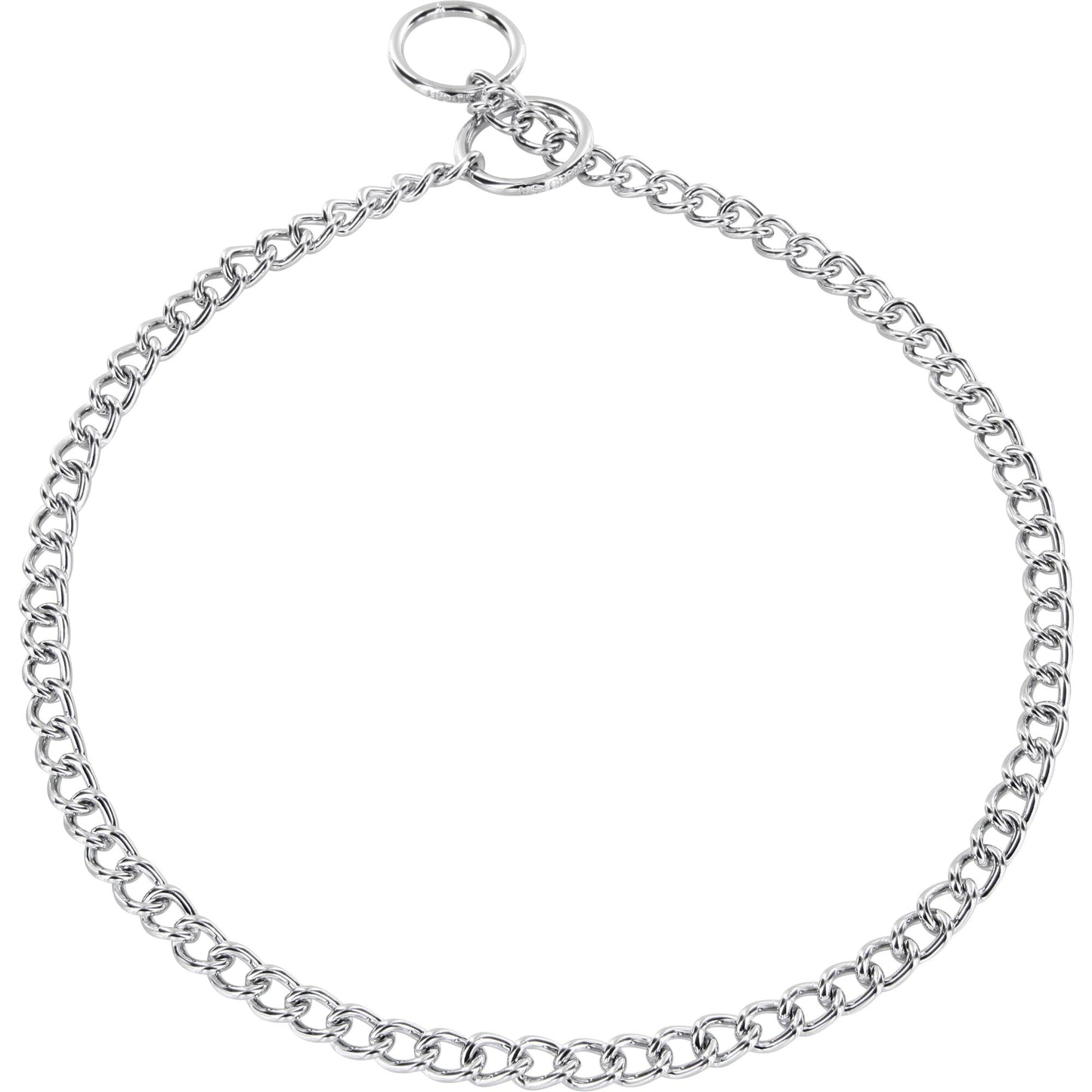 Herm Sprenger Standard Round Link Dog Chain - Chrome & Stainless Steel