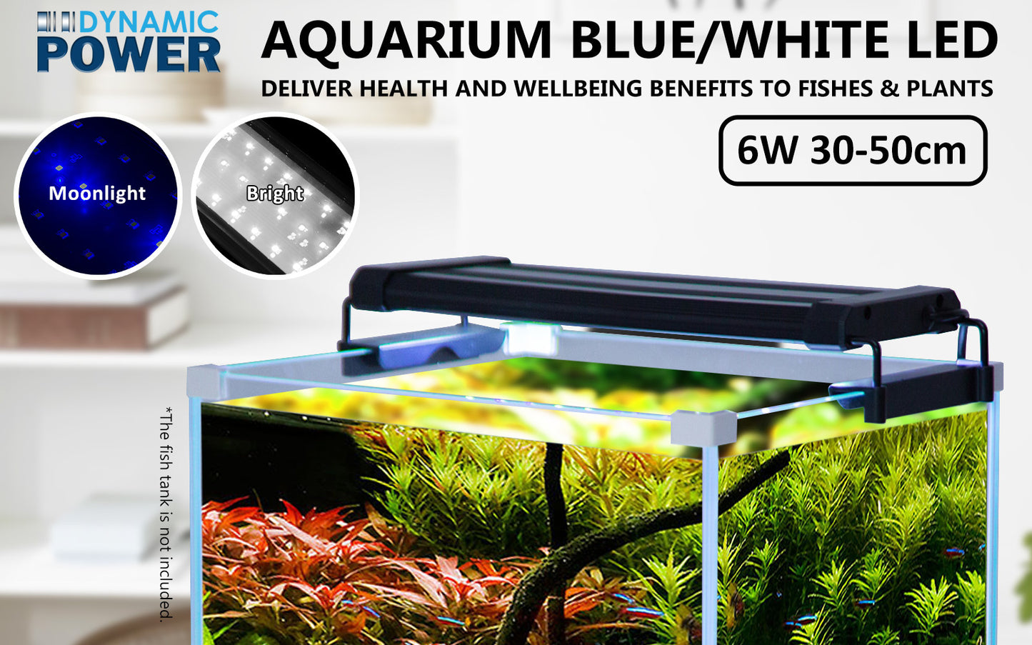 Dynamic Power Aquarium Blue & White LED Light for Tanks