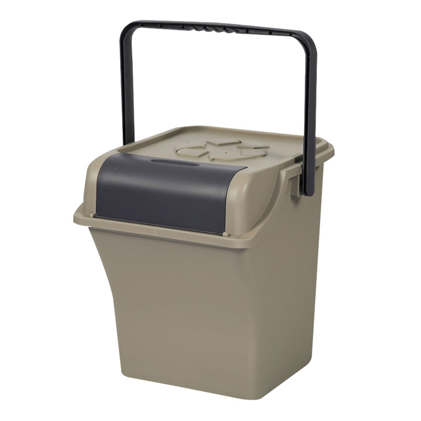 Nplastic 2 Set Brown Stackable Recycle BinRubbish Open-Touch Flip Lid 45L