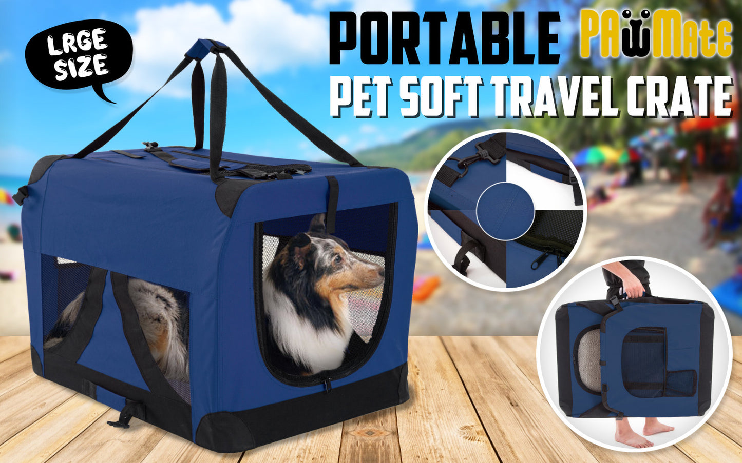 Paw Mate Portable Soft Dog Cage Crate Carrier in Various Colors and Sizes